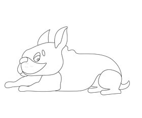 Cute baby dog black and white clipart