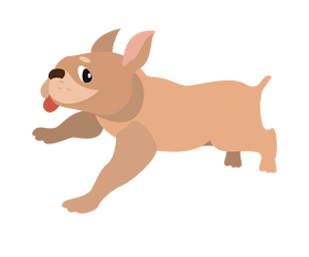 Baby pug running clipart