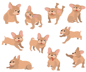 Baby dogs, baby pugs, puppies vector