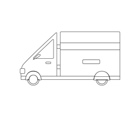 Truck black and white clipart