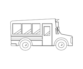 Cartoon school bus black and white clipart free download