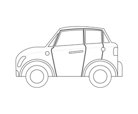 Car drawing black and white clipart