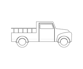 Pickup SUV black and white clipart
