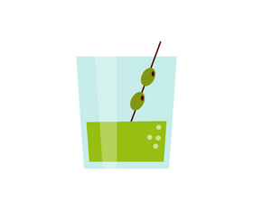 Olive cocktail cartoon clipart