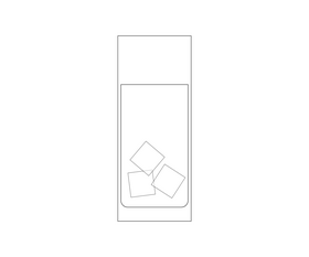 Ice cocktail in glass black and white clipart