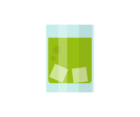 Green cocktail with ice clipart