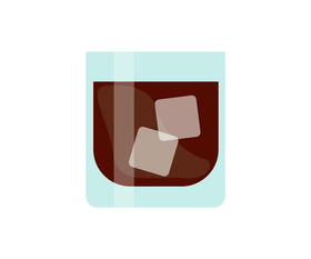 Whiskey cocktail with ice clipart