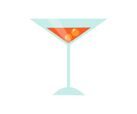 Red cocktail illustration clipart