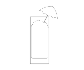 Sweet cocktail black and white clipart