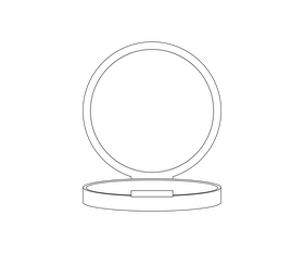 Makeup palette with mirror black and white clipart