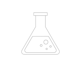 Blood flask illustration black and white clipart