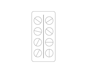 Medical tablets black and white clipart
