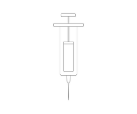 Blood in syringe cartoon black and white clipart