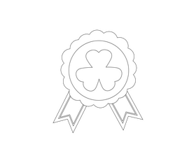 St Patrick three leaf clover black and white clipart