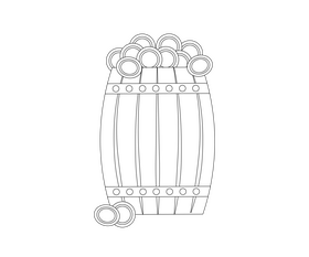 St Patrick barrel black and white clipart
