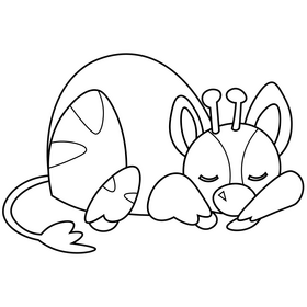 Okapi sleeping drawing black and white clipart