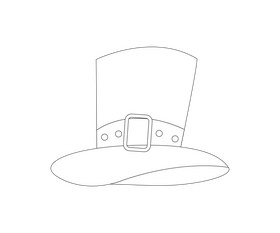 St patrick hat black and white clipart