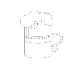 Irish beer mug black and white clipart