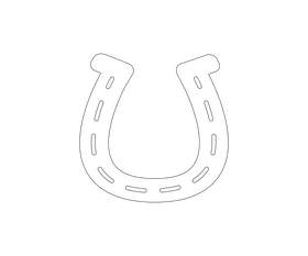 St patrick day horseshoe black and white clipart