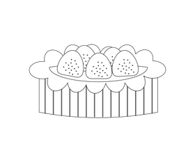 Cartoon tartlet black and white clipart