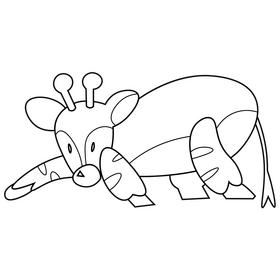 Cute okapi drawing black and white clipart