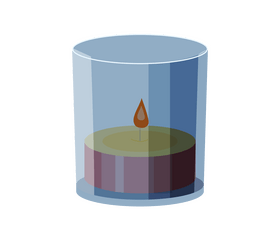 Cartoon candle in glass clipart
