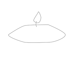 Burning candle black and white clipart