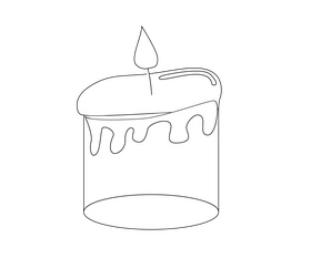Candle cartoon black and white clipart