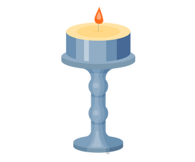 Burning candle in holder clipart