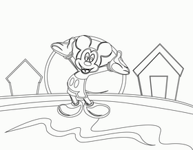 Mickey mouse drawing black and white vector