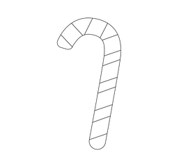 Candy cane black and white clipart
