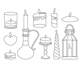 Candles black and white vector