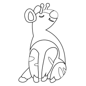 Cute okapi black and white clipart