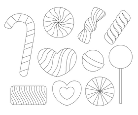 Freee candies black and white vector
