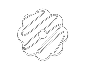 Cookie drawing black and white clipart