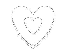 Heart shaped cookie black and white clipart