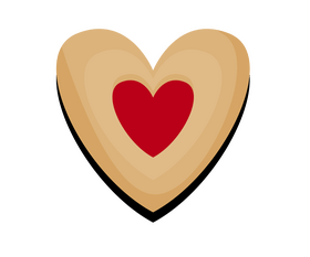 Heart shaped cookie clipart
