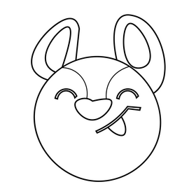 Cute okapi smiling black and white clipart