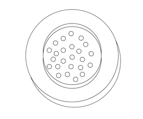 Chocolate round cookie black and white clipart