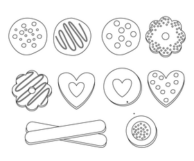 Cookies black and white vector
