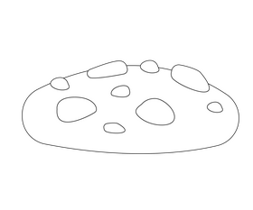 Cookie cartoon black and white clipart