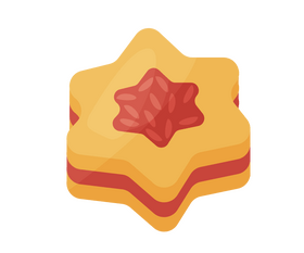 Star cookie with jam clipart