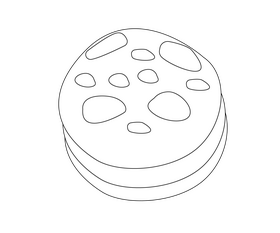Chocolate filled cookie black and white clipart