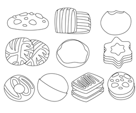 Free cookies black and white vector