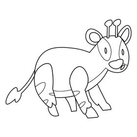 Okapi animal drawing black and white clipart