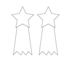 Shooting stars cartoon black and white clipart