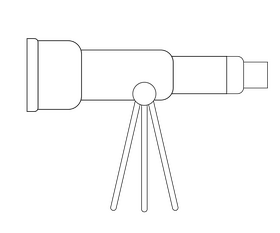 Telescope black and white clipart