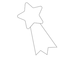 Shooting star drawing black and white clipart