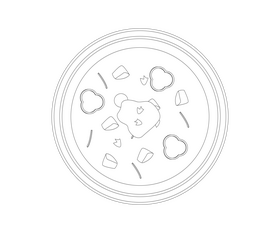 Borscht soup black and white clipart