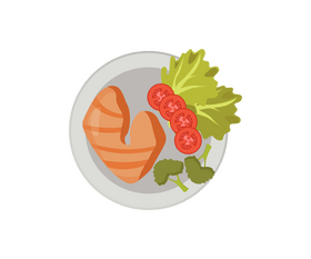 Steak with vegetables clipart